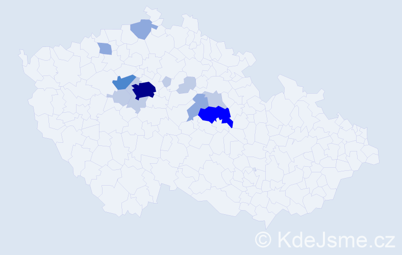 Příjmení: 'Stříška', počet výskytů 36 v celé ČR