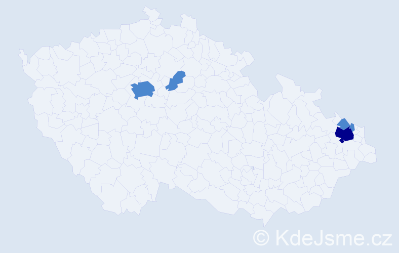 Příjmení: 'Hadrych', počet výskytů 7 v celé ČR