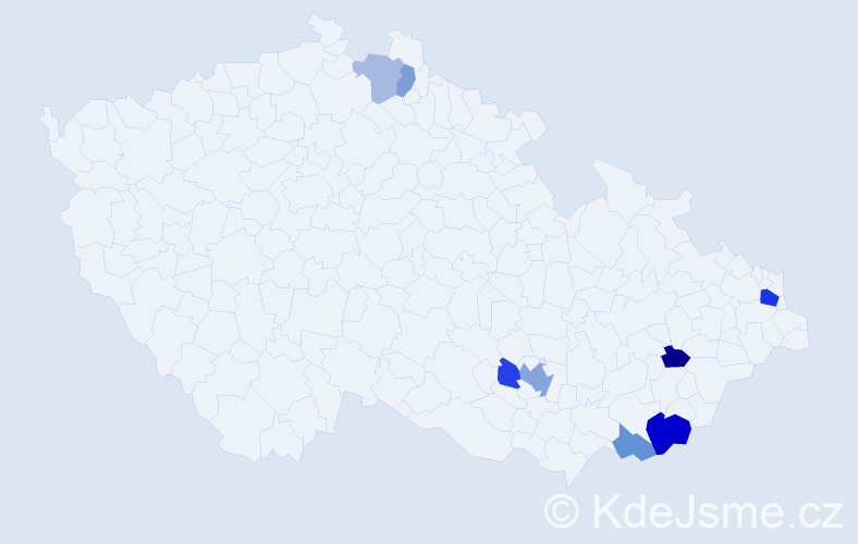 Příjmení: 'Zajdová', počet výskytů 30 v celé ČR