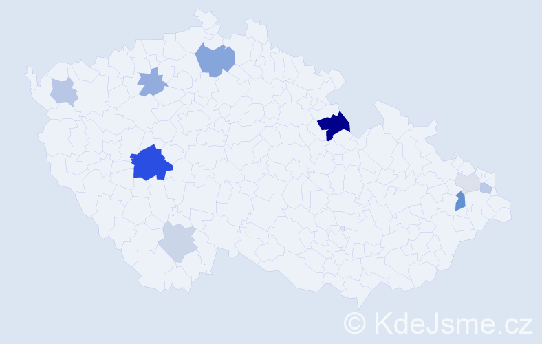 Příjmení: 'Karaszová', počet výskytů 18 v celé ČR