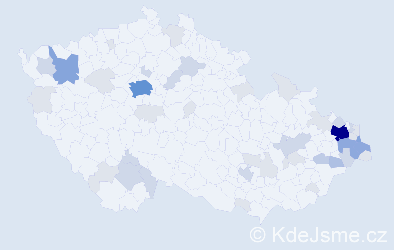 Příjmení: 'Kaminská', počet výskytů 117 v celé ČR