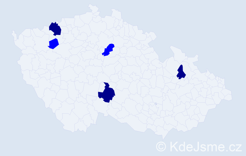 Příjmení: 'Tomovová', počet výskytů 8 v celé ČR