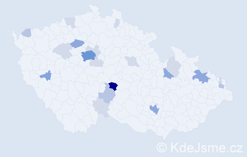 Příjmení: 'Podoba', počet výskytů 54 v celé ČR