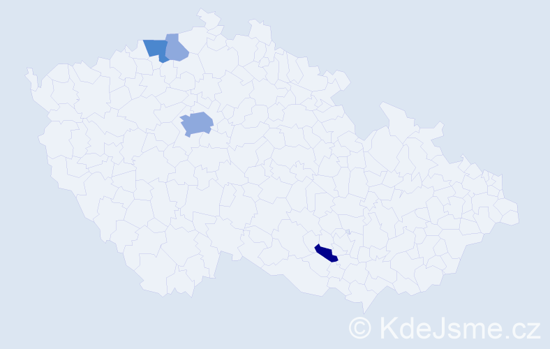 Příjmení: 'Krydl', počet výskytů 9 v celé ČR