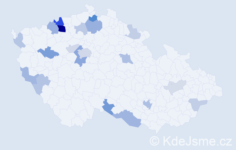 Příjmení: 'Ilavská', počet výskytů 50 v celé ČR