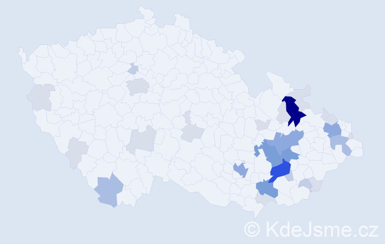 Příjmení: 'Klech', počet výskytů 89 v celé ČR