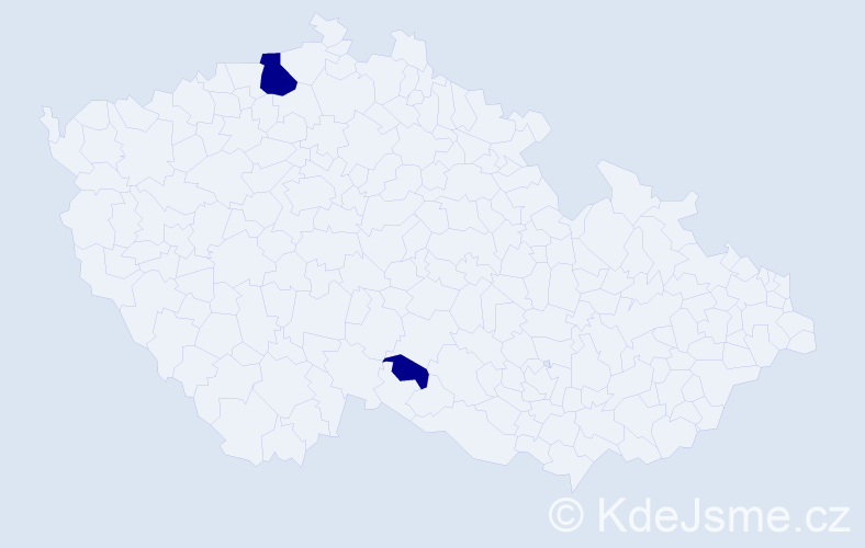 Příjmení: 'Wojčiková', počet výskytů 2 v celé ČR