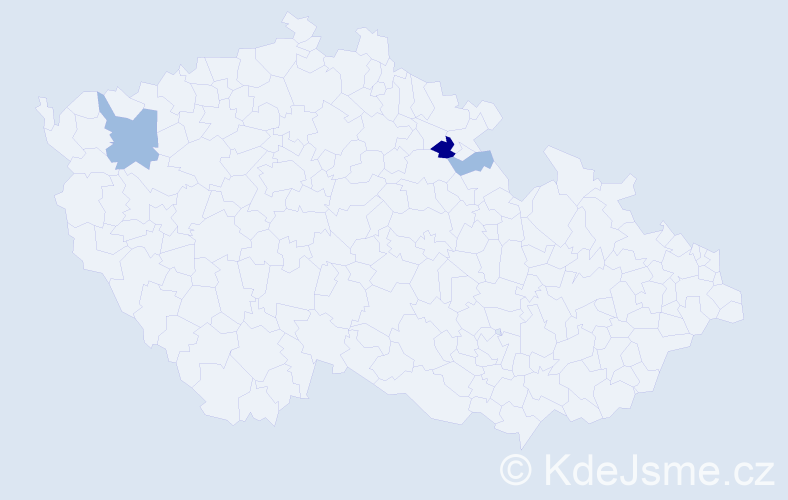 Příjmení: 'Velacka', počet výskytů 6 v celé ČR