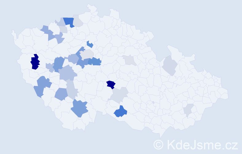 Příjmení: 'Šavlová', počet výskytů 76 v celé ČR