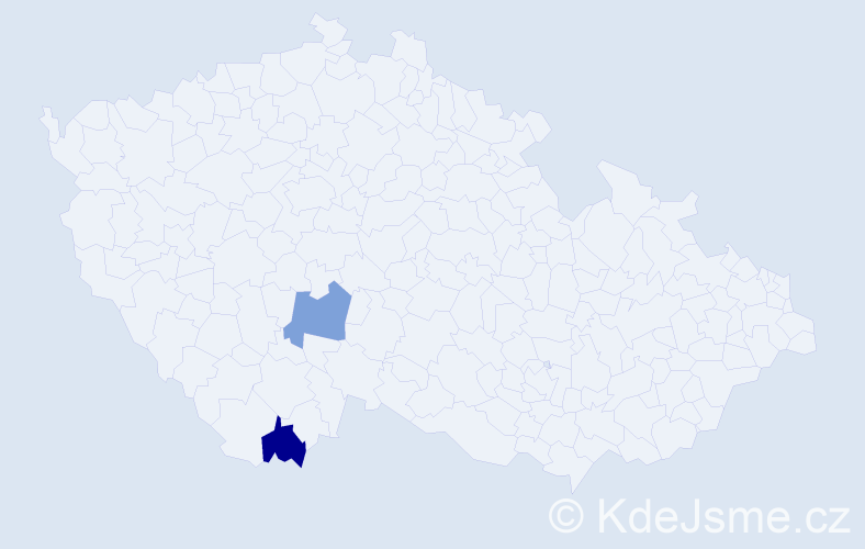 Příjmení: 'Irod', počet výskytů 2 v celé ČR