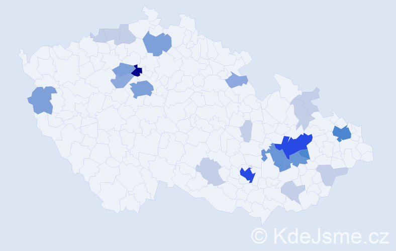 Příjmení: 'Ulma', počet výskytů 70 v celé ČR