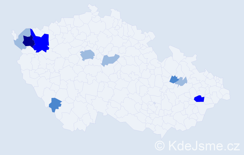 Příjmení: 'Cimbala', počet výskytů 19 v celé ČR