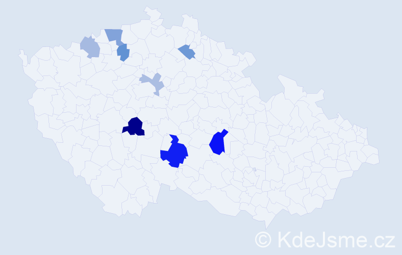 Příjmení: 'Weidemann', počet výskytů 14 v celé ČR