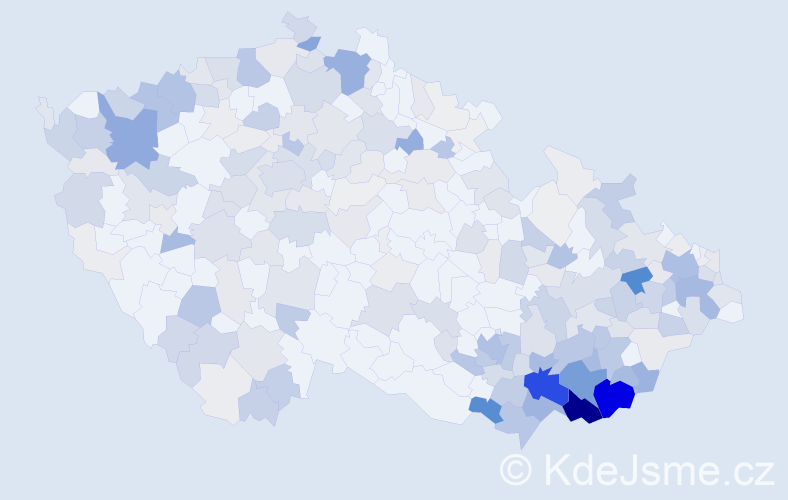 Příjmení: 'Horňák', počet výskytů 1020 v celé ČR