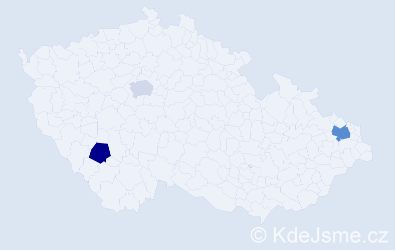 Příjmení: 'Čárska', počet výskytů 4 v celé ČR