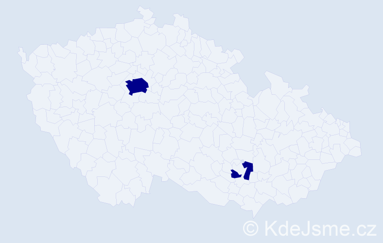 Příjmení: 'Ládi', počet výskytů 2 v celé ČR