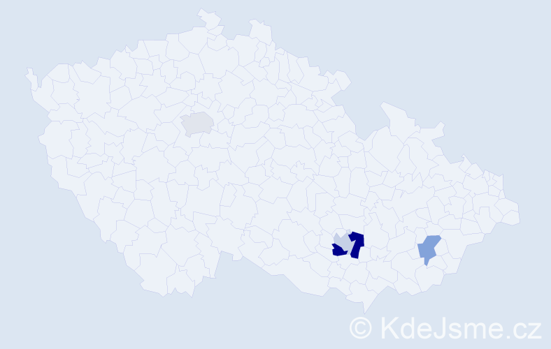Příjmení: 'Karlsson', počet výskytů 6 v celé ČR