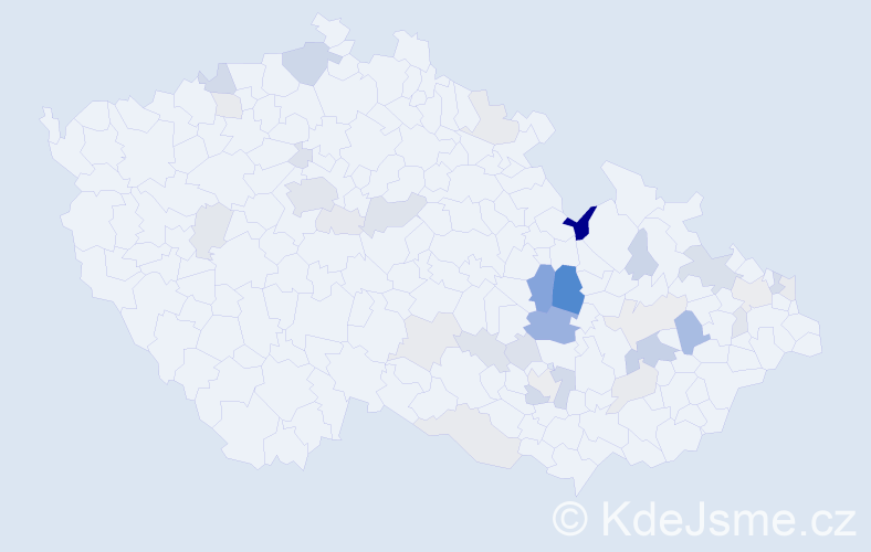 Příjmení: 'Kubitová', počet výskytů 89 v celé ČR