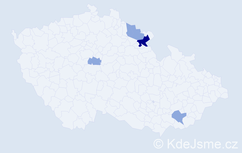 Příjmení: 'Mýlová', počet výskytů 11 v celé ČR