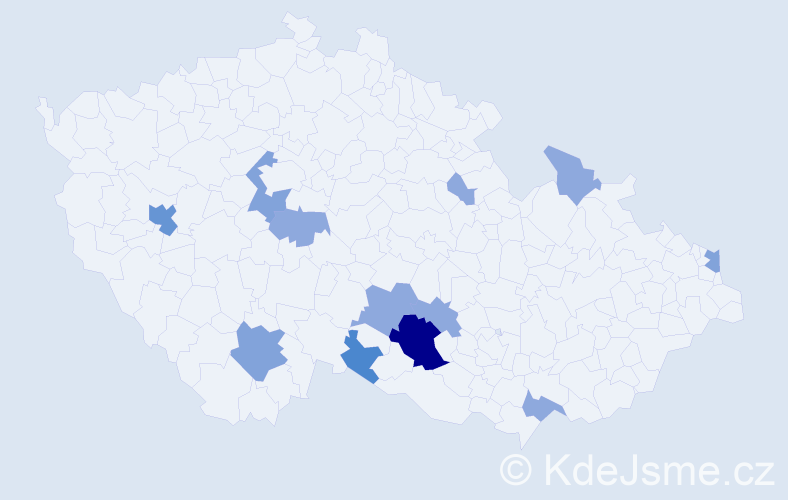 Příjmení: 'Kühtreiber', počet výskytů 27 v celé ČR