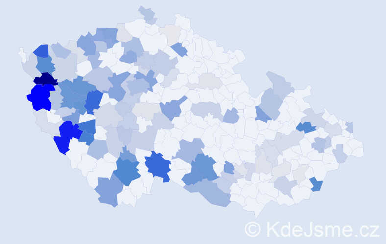 Příjmení: 'Mertlová', počet výskytů 420 v celé ČR