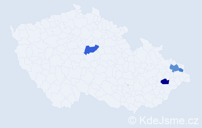 Příjmení: 'Kudrysová', počet výskytů 5 v celé ČR