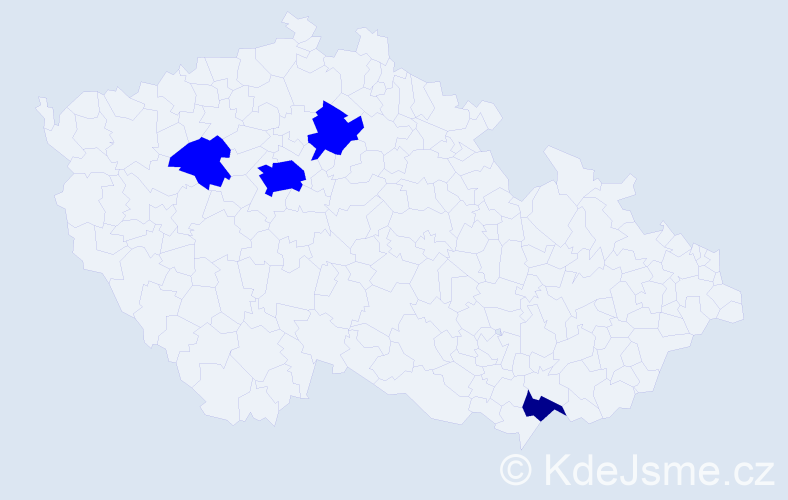 Příjmení: 'Vasiljevič', počet výskytů 5 v celé ČR