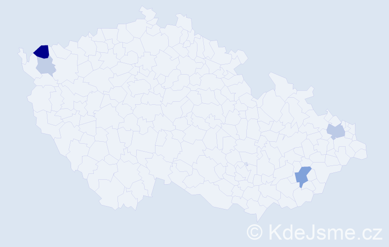 Příjmení: 'Mertos', počet výskytů 9 v celé ČR