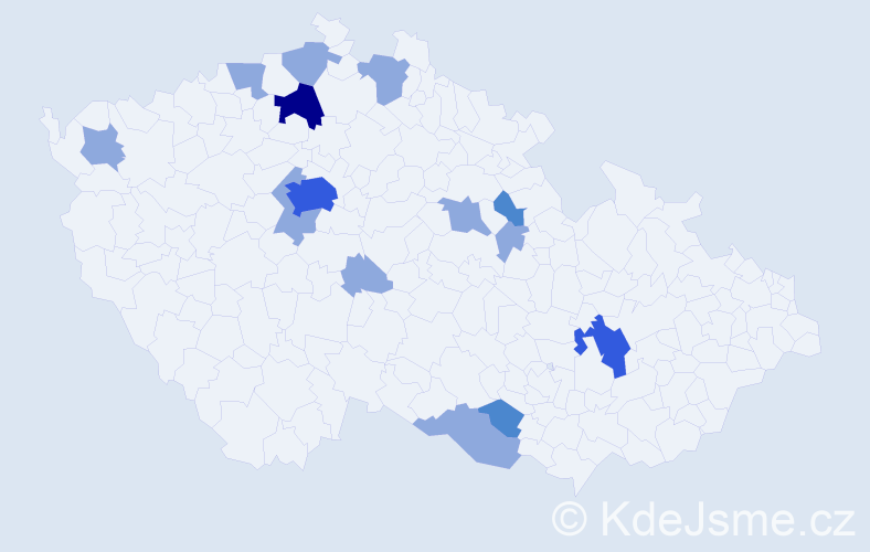 Příjmení: 'Ducká', počet výskytů 24 v celé ČR