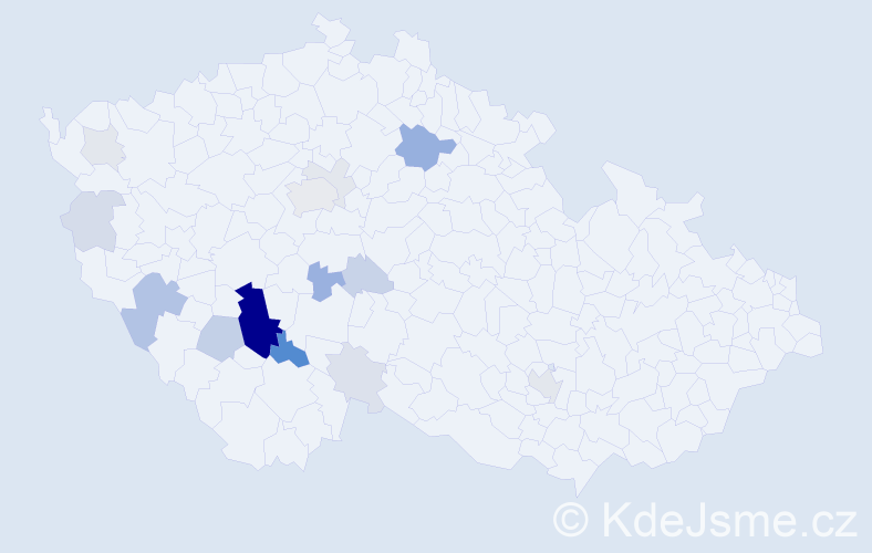 Příjmení: 'Schánilec', počet výskytů 50 v celé ČR