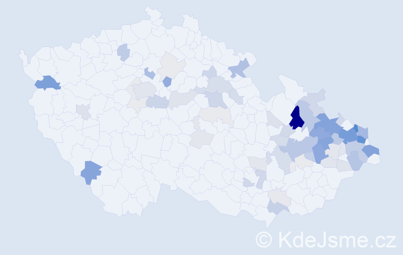 Příjmení: 'Krečmer', počet výskytů 244 v celé ČR