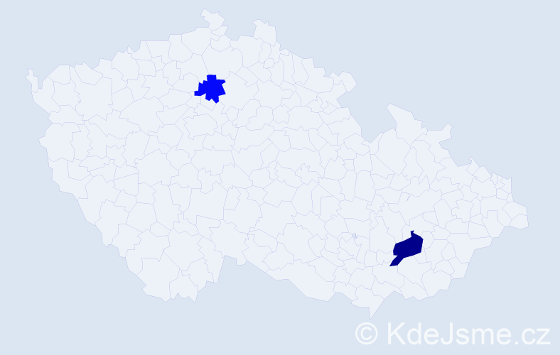 Příjmení: 'Vojtečková', počet výskytů 3 v celé ČR