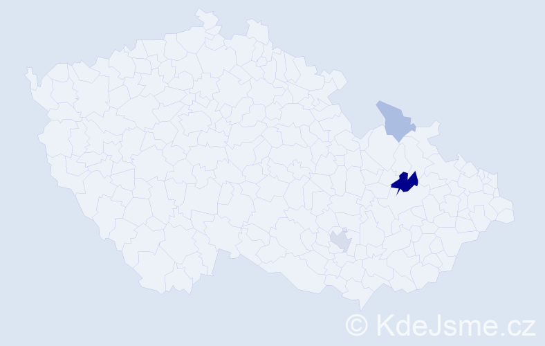 Příjmení: 'Kralčáková', počet výskytů 7 v celé ČR