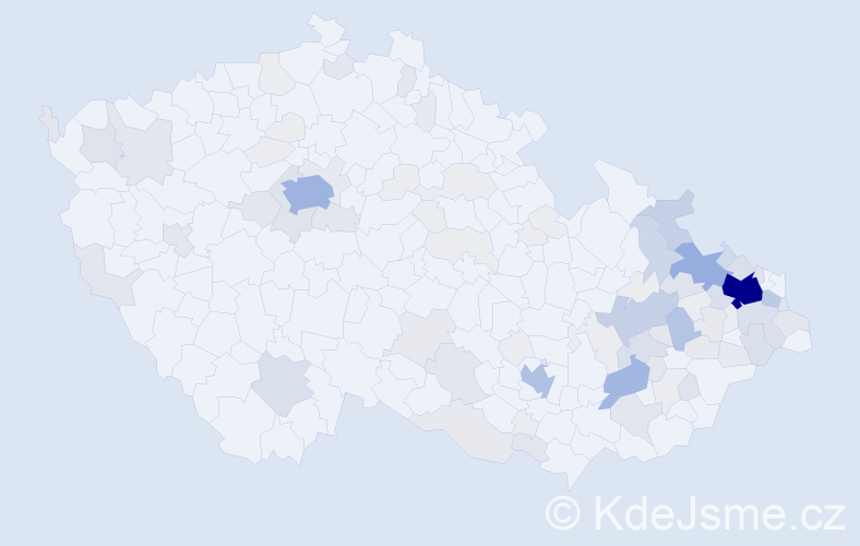 Příjmení: 'Bajgar', počet výskytů 374 v celé ČR