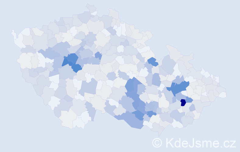Příjmení: 'Sklenář', počet výskytů 1967 v celé ČR