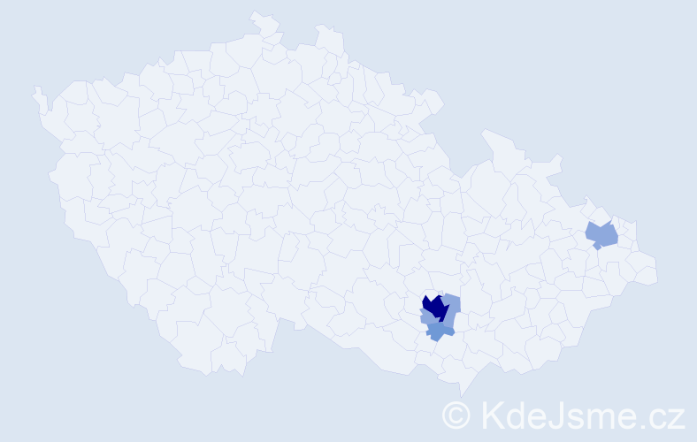 Příjmení: 'Gruza', počet výskytů 10 v celé ČR