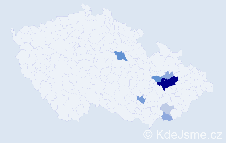 Příjmení: 'Vyvozil', počet výskytů 26 v celé ČR