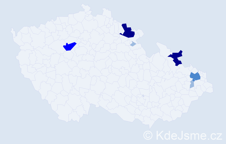 Příjmení: 'Kolbeová', počet výskytů 15 v celé ČR