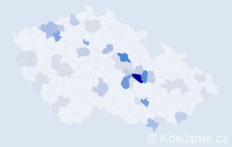 Příjmení: 'Bidmonová', počet výskytů 106 v celé ČR