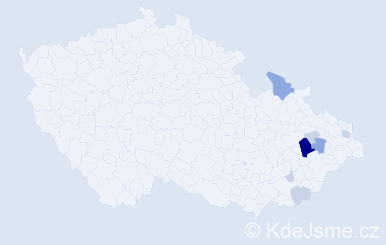 Příjmení: 'Proklová', počet výskytů 21 v celé ČR