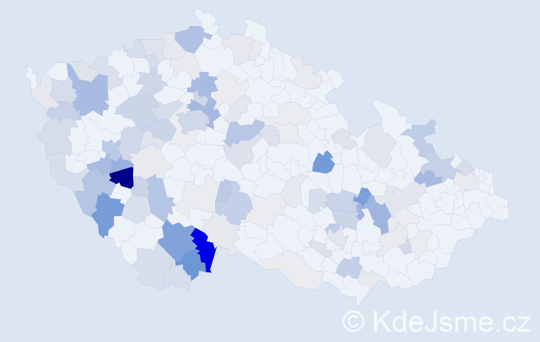 Příjmení: 'Beníšková', počet výskytů 336 v celé ČR