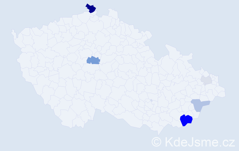 Příjmení: 'Krenek', počet výskytů 13 v celé ČR