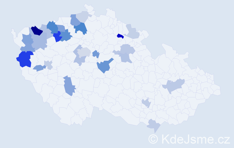 Příjmení: 'Korol', počet výskytů 73 v celé ČR