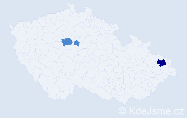 Příjmení: 'Paliza', počet výskytů 12 v celé ČR