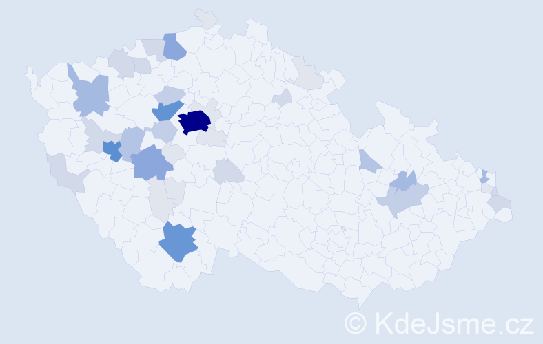 Příjmení: 'Vavroch', počet výskytů 144 v celé ČR