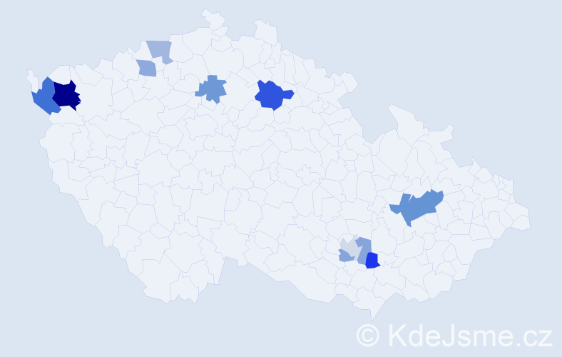 Příjmení: 'Orvošová', počet výskytů 18 v celé ČR