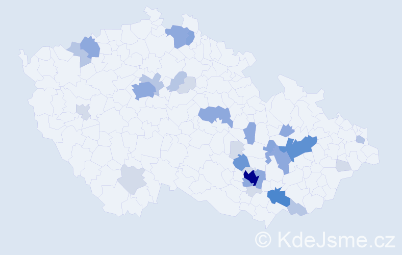 Příjmení: 'Čadílek', počet výskytů 87 v celé ČR