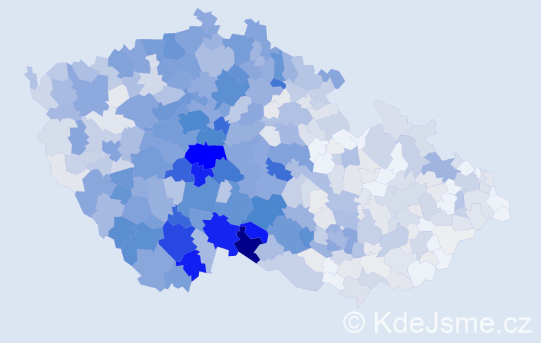 Příjmení: 'Tůma', počet výskytů 4719 v celé ČR