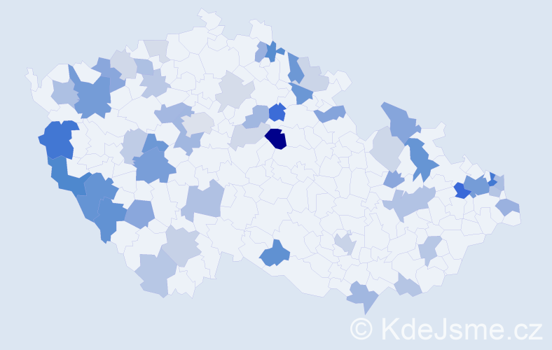 Příjmení: 'Rišková', počet výskytů 122 v celé ČR