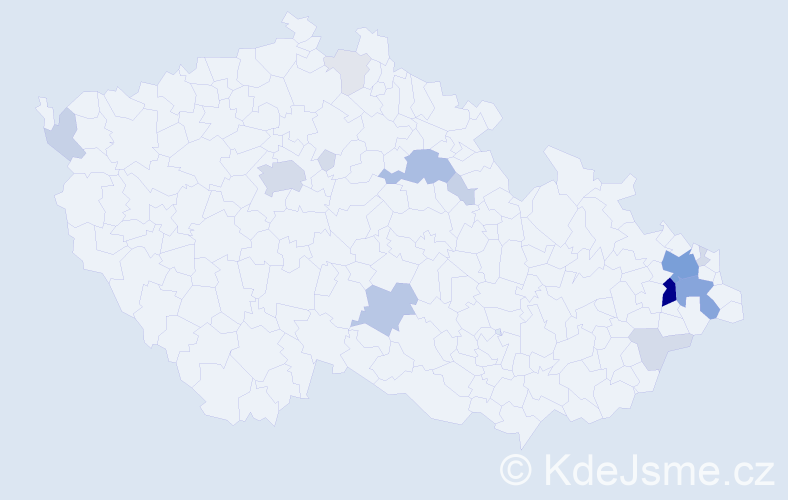 Příjmení: 'Lysová', počet výskytů 77 v celé ČR